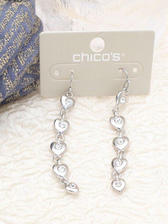 Chico's Jewelry - Chico's Sparkling Heart Crystal Dangle Earrings